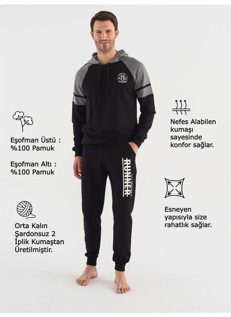 Men's Black Tracksuit Set