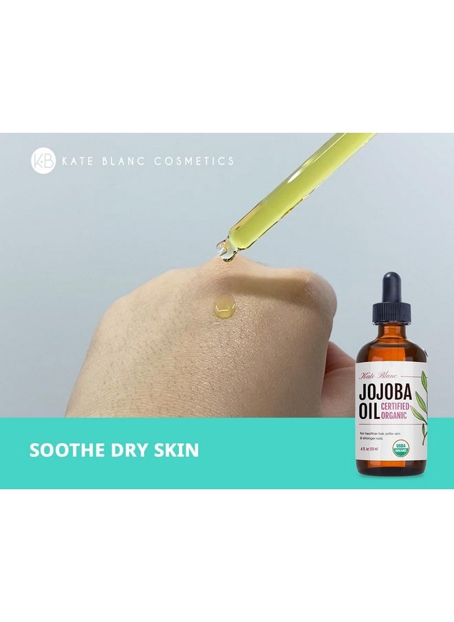 Jojoba Oil For Hair Growth, Face & Skin. Gua Sha Oil For Face Massage And Dermaplaning (4Oz, Organic, 100% Pure, Natural)
