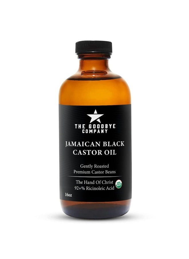 Jamaican Black Castor Oil For Hair Growth - (450 Ml) Organic, Cold Pressed, Unrefined Castor Oil In Glass Bottle; 100% Pure Castor Oil For Eyebrow, Eyelash, And Hair Growth (16.9 Ounces)