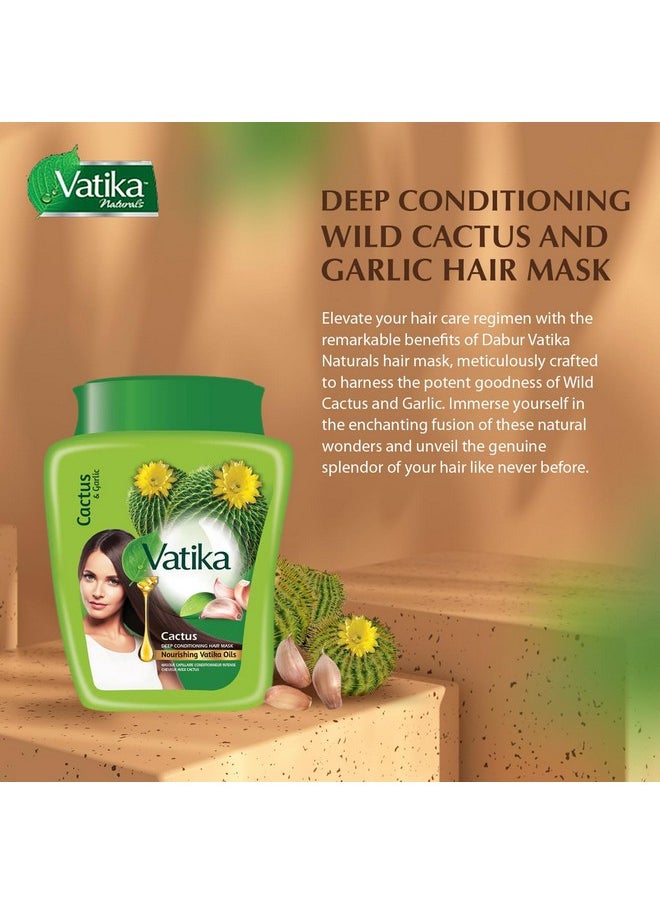 Vatika Naturals Hair Mask - Intensive Moisturizing Solution With Natural Ingredients - Revitalize And Nourish Your Mane - Rejuvenating Formula For Strong, Silky, And Smooth Hair - Cactus (500G)