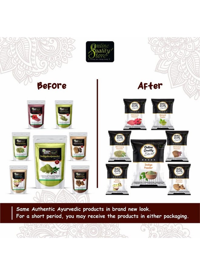 Reetha (100G) + Amla (100G) + Shikakai (100G) + Bhringraj (100G) + Hibiscus (100G) + Mehandi (100G) + Free Indigo (100G) Powder For Hairs, 700G