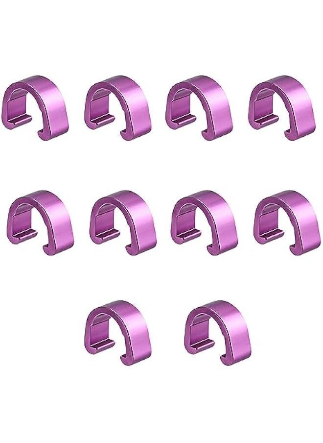 Bicycle Brake,Bike Accessories, 10 Pcs Aluminum Alloy Cable C-Clips Mountain Bicycles Brake Cable Clips Fixed Clamps Frame Buckle, Purple