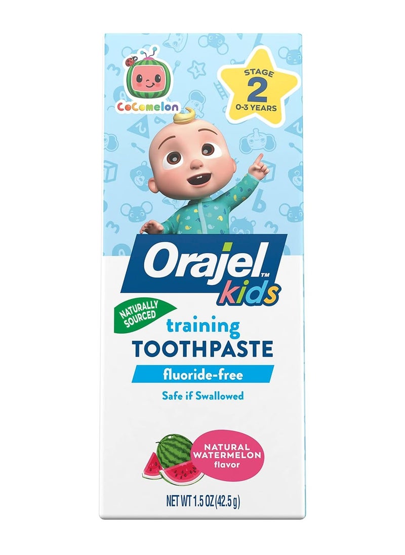 Orajel Kids CoComelon Training Toothpaste Fluoride-Free; #1 Pediatrician Recommended Fluoride-Free Toothpaste*, 1.5oz Tube