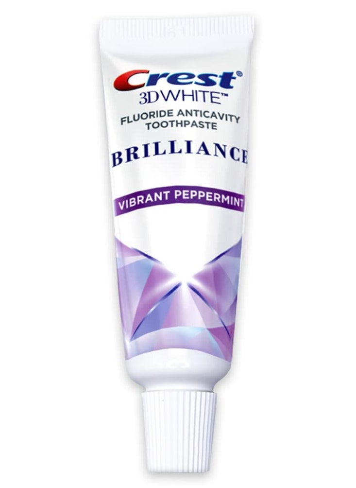 Crest 3D White Brilliance Toothpaste, Vibrant Peppermint, Travel Size 0.85 oz (24g) - Pack of 4