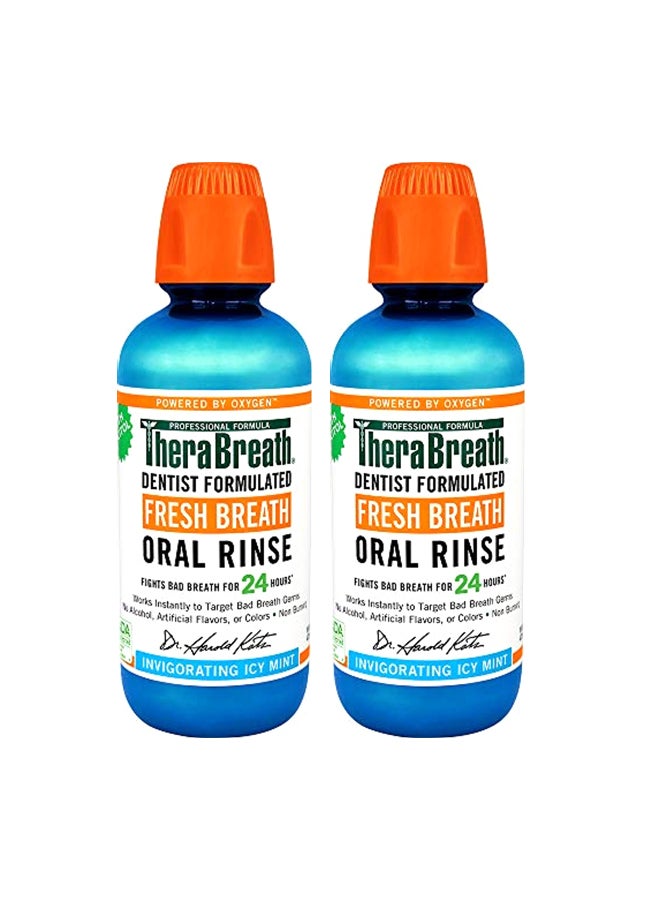 2-Piece Dentist Formulated Fresh Breath Oral Rinse Clear