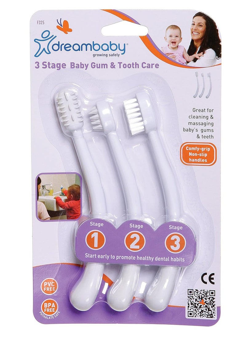Dreambaby Toothbrush Set 3 Stage, White