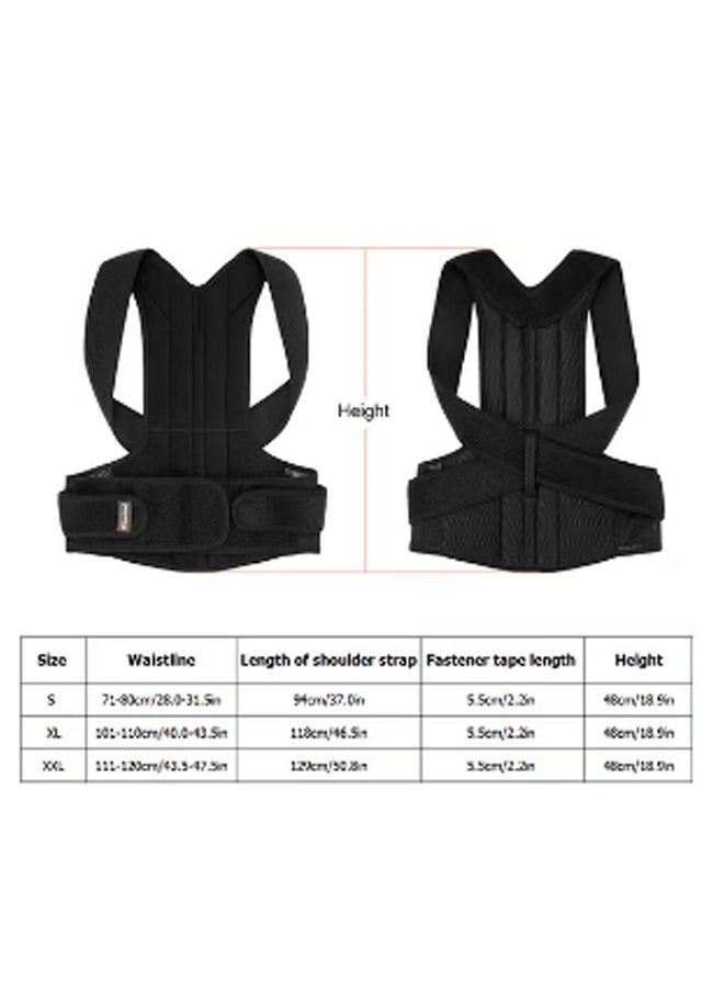 Get Releif Of Back Pain - Adjustable Posture Shoulder Support Corrector Strap, Adult Back Fixation Strap Male and Female Spine Posture Correction Strap with Support Plate Humpback Correction Strap #37X96CM