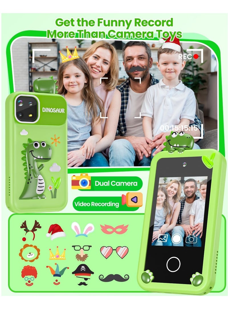 Kids Smart Phone for Boys with 32G Card & Holographic Pyramid,  for Age 3-10 Kids Toys Cell Phone, 2.8