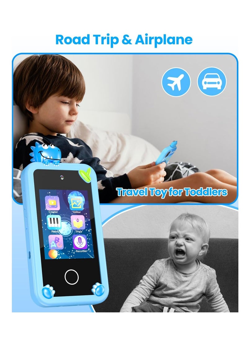 Kids Smart Phone for Boys with 32G Card & Holographic Pyramid,  for Age 3-10 Kids Toys Cell Phone, 2.8