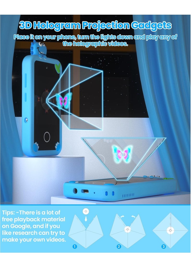 Kids Smart Phone for Boys with 32G Card & Holographic Pyramid,  for Age 3-10 Kids Toys Cell Phone, 2.8