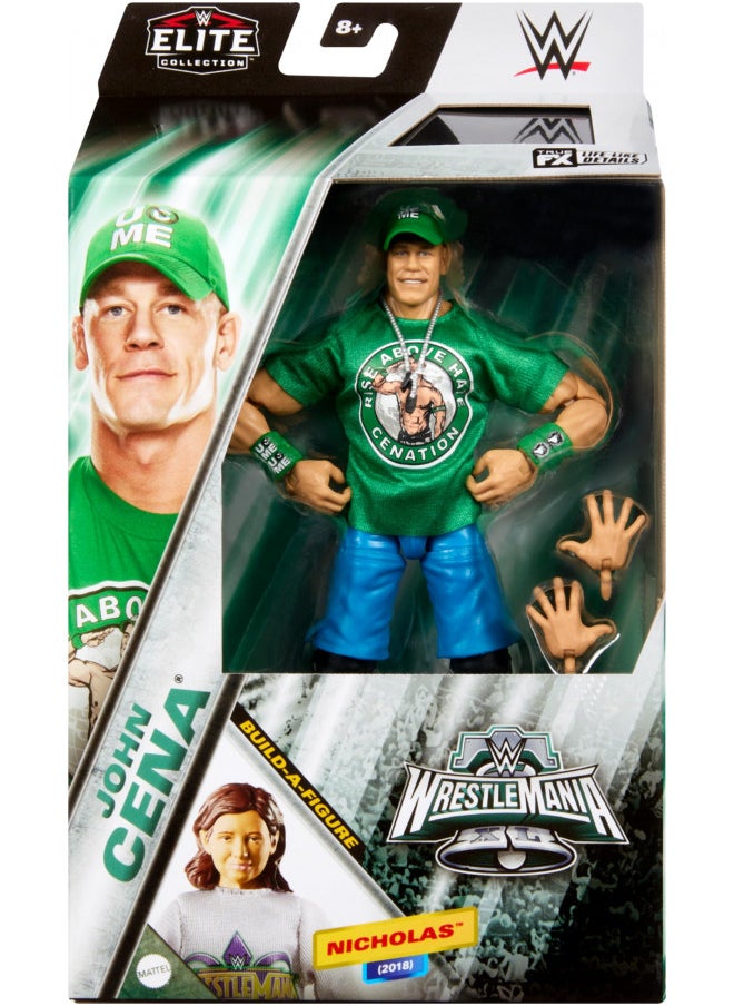 Mattel WWE Elite Action Figure Wrestlemania with Accessory and Nicholas Build-A-Figure Parts, Posable Collectible WWE Fans