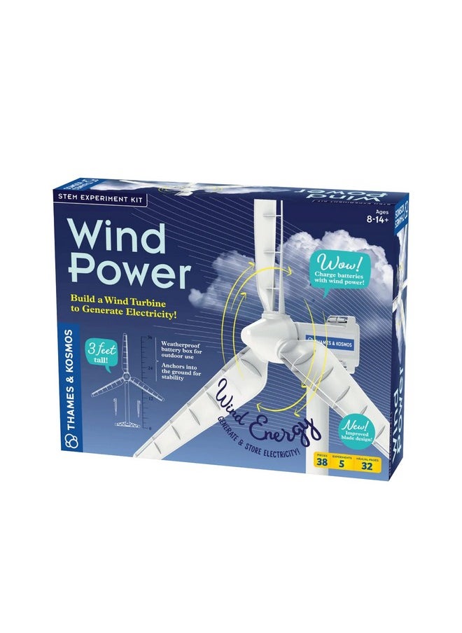 Wind Power V4.0 Stem Experiment Kit | Build A 3Ft Wind Turbine To Generate Electricity | Learn About Renewable Energy & Power A Small Model Car | Weatherproof For Outdoor Use