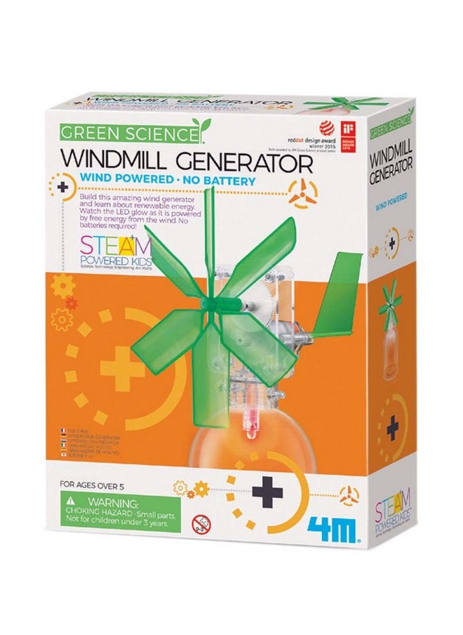 Toysmith, Green Science Windmill Generator Kit, Diy Science Kit With Led Lights, For Boys & Girls Ages 8+ (Packaging May Vary)