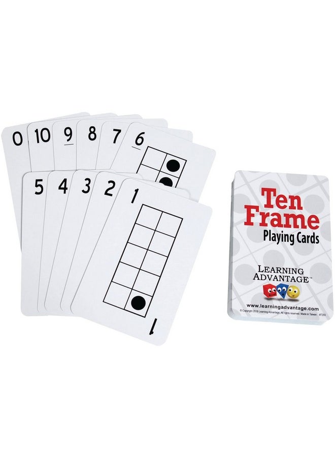 Ten Frame Playing Cards - Set Of 44 - Learn And Recognize Numbers 1-10 - Practice Subitizing - Early Math Resource