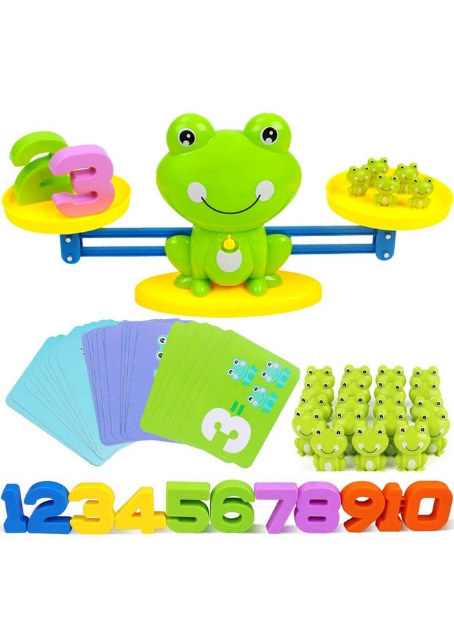 ™ Homeschool Kindergarten Frog Scale Cards Balance Board Game - Preschool Math Learning Stem Montessori Toys Educational Gifts For Boy Girl Ages 3 4 5 6 Year Old Birthdays Christmas Holidays