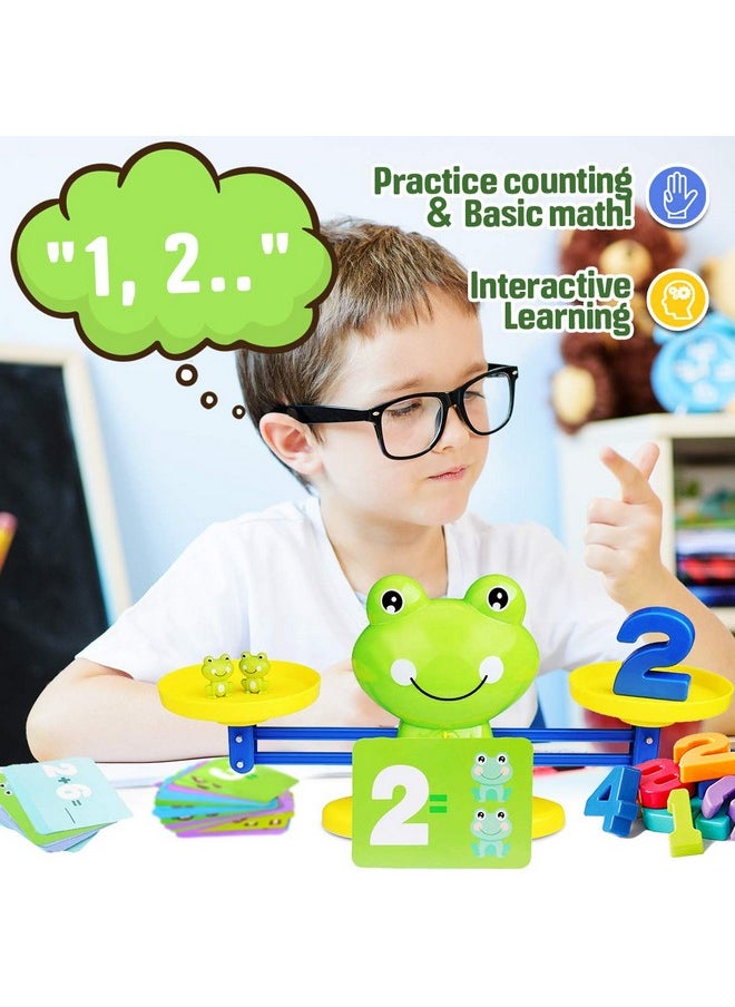 ™ Homeschool Kindergarten Frog Scale Cards Balance Board Game - Preschool Math Learning Stem Montessori Toys Educational Gifts For Boy Girl Ages 3 4 5 6 Year Old Birthdays Christmas Holidays