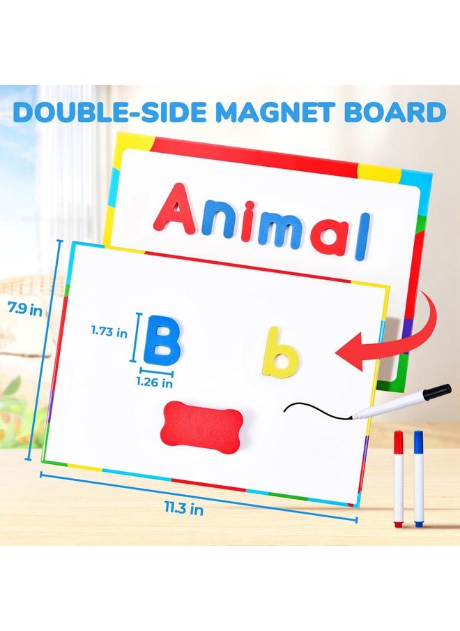 Classroom Magnetic Letters Kit 238 Pcs With Double-Side Magnet Board - Foam Alphabet Letters For Kids Spelling And Learning