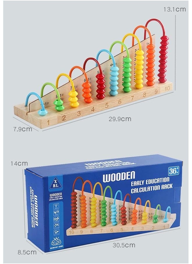 Multi Functional Early Education Learning Abacus Calculation Shelf Toy For Kids，Classic Educational Counting Toy Bead Counter – Early Learning Logic, Quantities, Addition, Subtraction