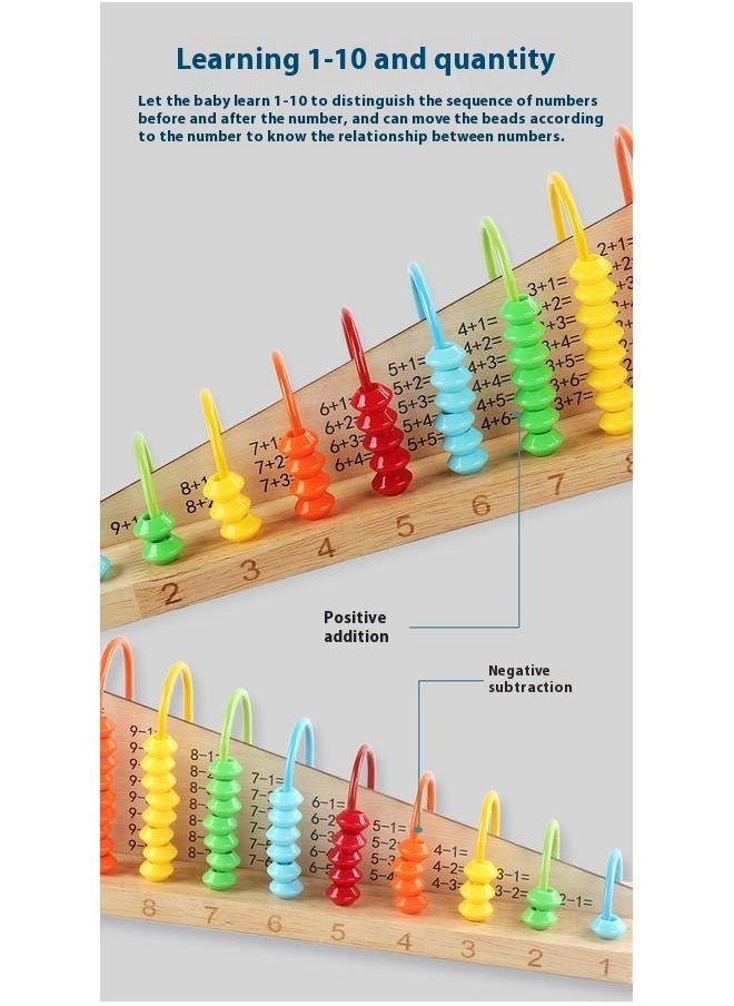 Multi Functional Early Education Learning Abacus Calculation Shelf Toy For Kids，Classic Educational Counting Toy Bead Counter – Early Learning Logic, Quantities, Addition, Subtraction