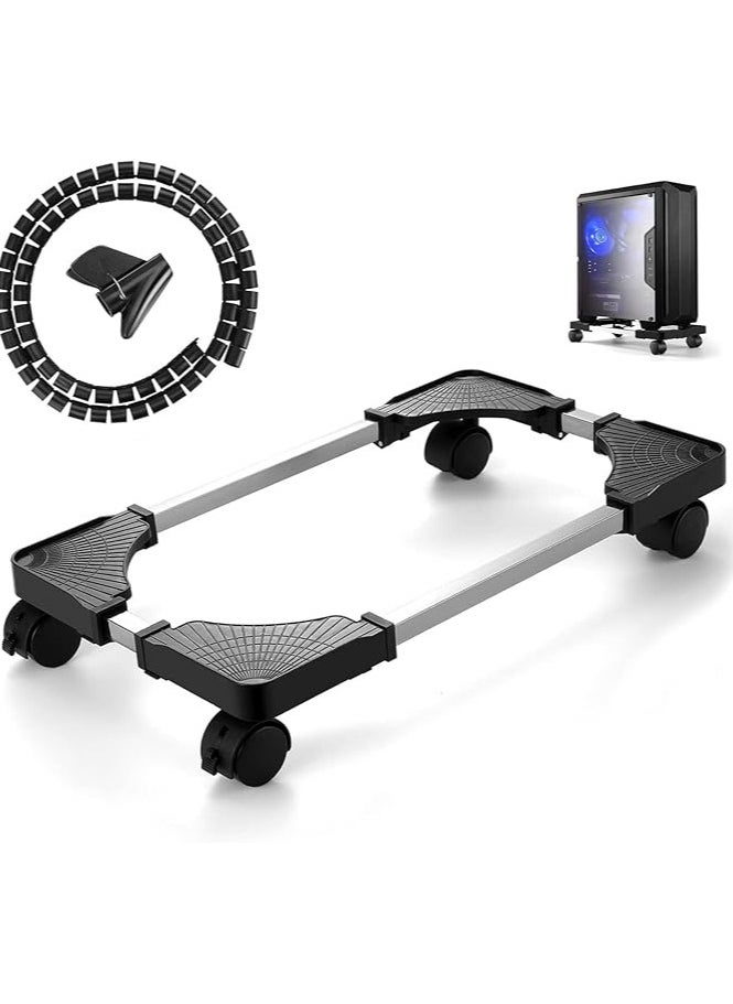 Computer Tower Stand - Adjustable PC Stand for Most Desktop Towers -Elevate and Organize Your Computer Tower with Desktop Stand -Mobile CPU Stand PC Riser for Gamers & Students