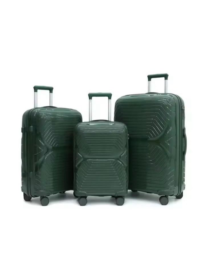 3-Piece Travel Luggage Set Unbreakable Light Weight with 360 Degree Rotation Wheels and Anti Theft Zipper Lock,Size 20/24/28 Inch