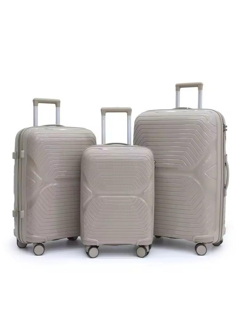 3-Piece Travel Luggage Set Unbreakable Light Weight with 360 Degree Rotation Wheels and Anti Theft Zipper Lock,Size 20/24/28 Inch