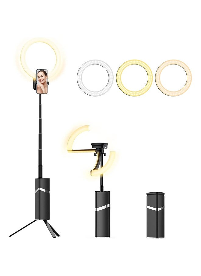 Portable Ring Light with Stand, 4000mAh Battery Operated Cordless 10