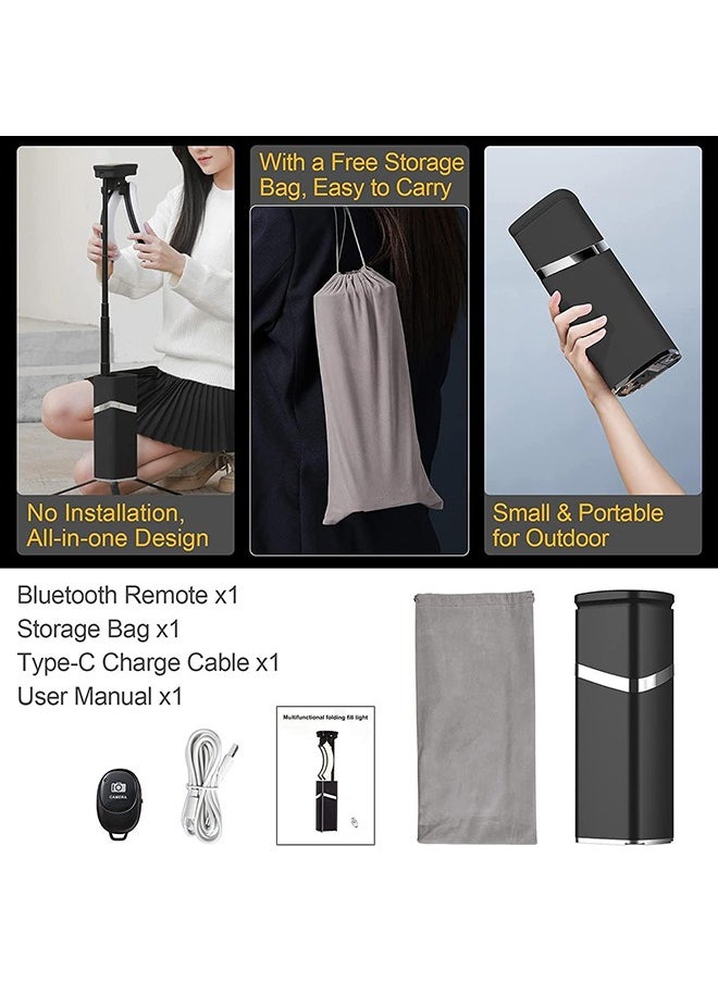 Portable Ring Light with Stand, 4000mAh Battery Operated Cordless 10