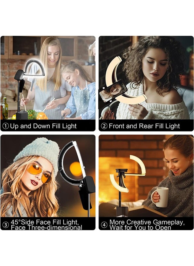 Portable Ring Light with Stand, 4000mAh Battery Operated Cordless 10