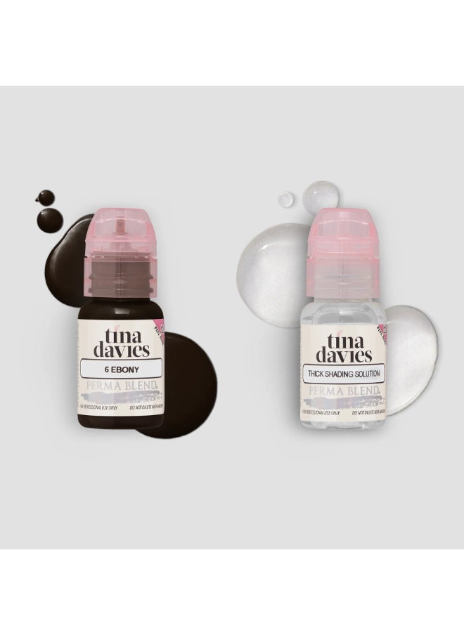 Tina Davies Ink Eyebrow Pigment Collection For Permanent Makeup With True Tone Healing And Color Chart 8X 15Ml