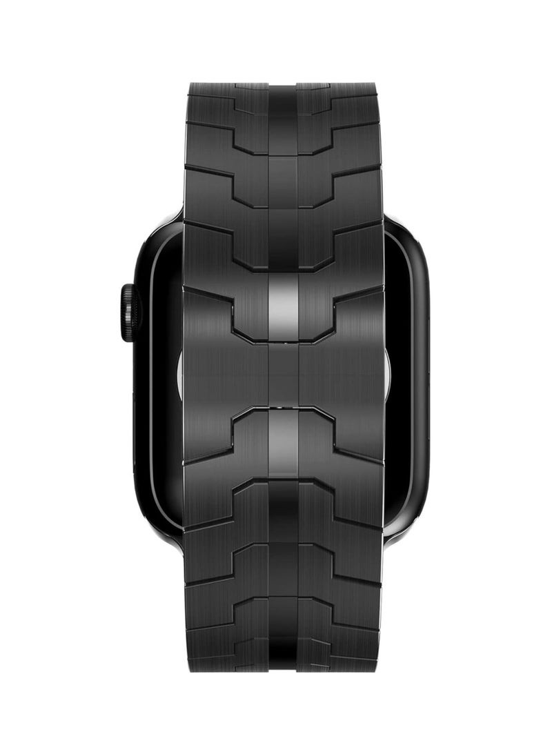 Stainless Steel Strap For iWatch 49mm 46mm 45mm 44mm 42mm, Replacement Band Compatible For Apple Watch Series Ultra 3 | Ultra 2 | Ultra | 10 9 8 7 SE 6 5 4 3 2 1 - Black