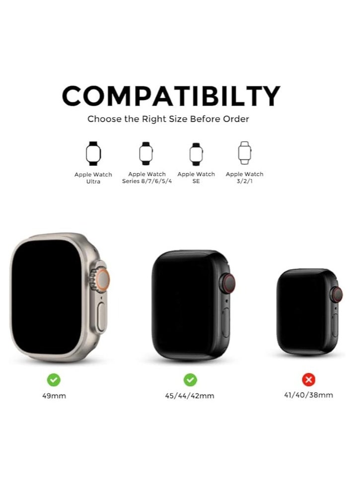 Stainless Steel Strap For iWatch 49mm 46mm 45mm 44mm 42mm, Replacement Metal Band Compatible For Apple Watch Series Ultra 3 | Ultra 2 | Ultra | 10 9 8 7 SE 6 5 4 3 2 1 - Silver