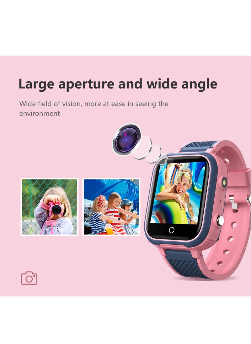 LT21 4G Smart Watch Kids GPS WIFI Video Call SOS IP67 Waterproof Child Smartwatch Camera Monitor Tracker Location Phone Watch(Pink)