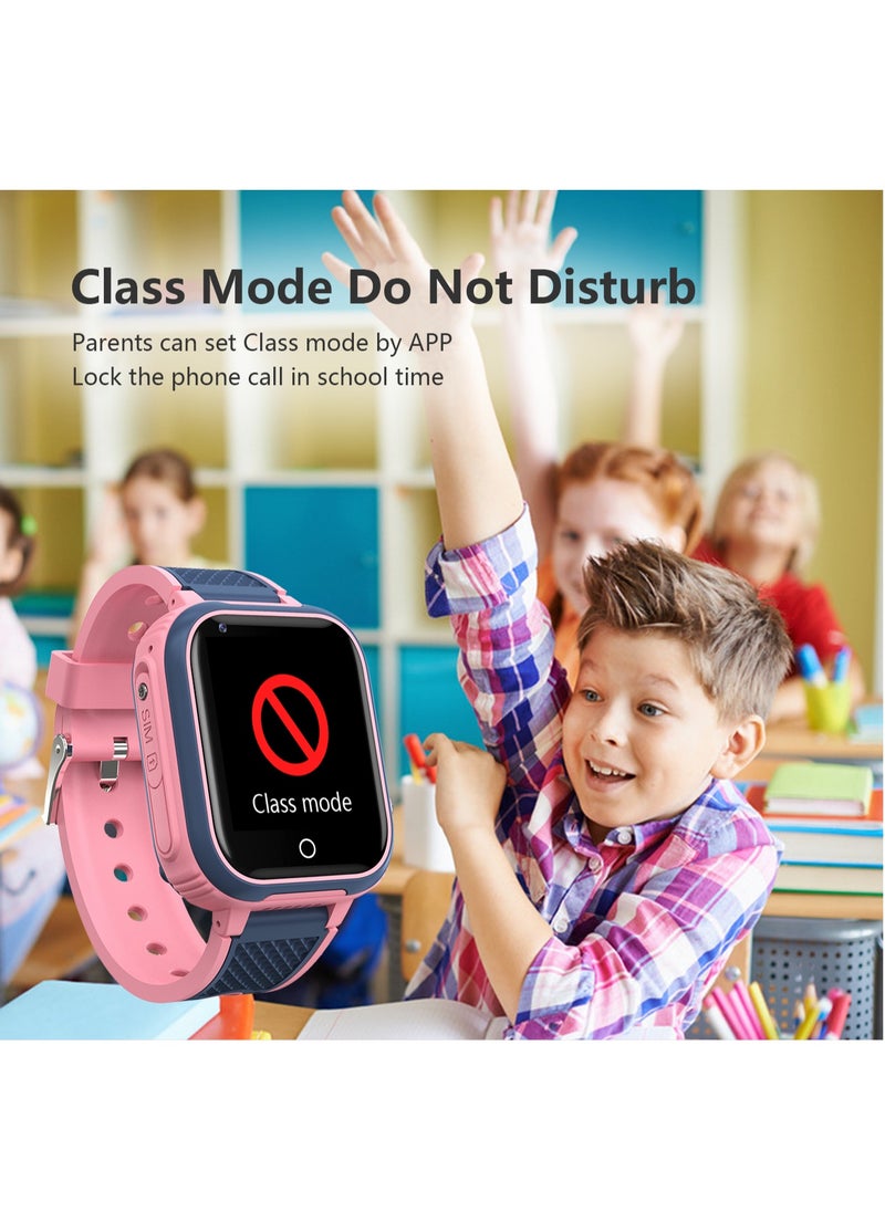 LT21 4G Smart Watch Kids GPS WIFI Video Call SOS IP67 Waterproof Child Smartwatch Camera Monitor Tracker Location Phone Watch(Pink)