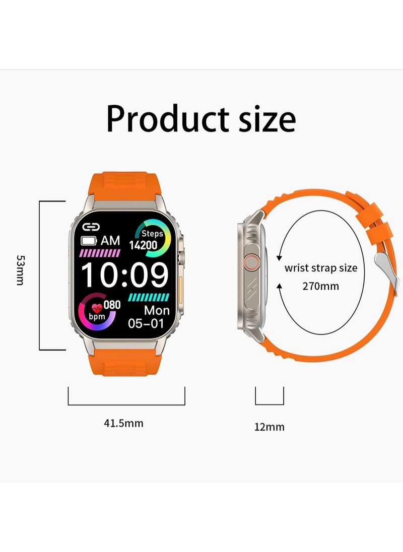 G41 Smart Bracelet with 2.01 Inch Display IP67 Waterproof Smartwatch with Bluetooth Calling Heart Rate Monitoring Non-Invasive Blood Glucose HRV and MET Tracking