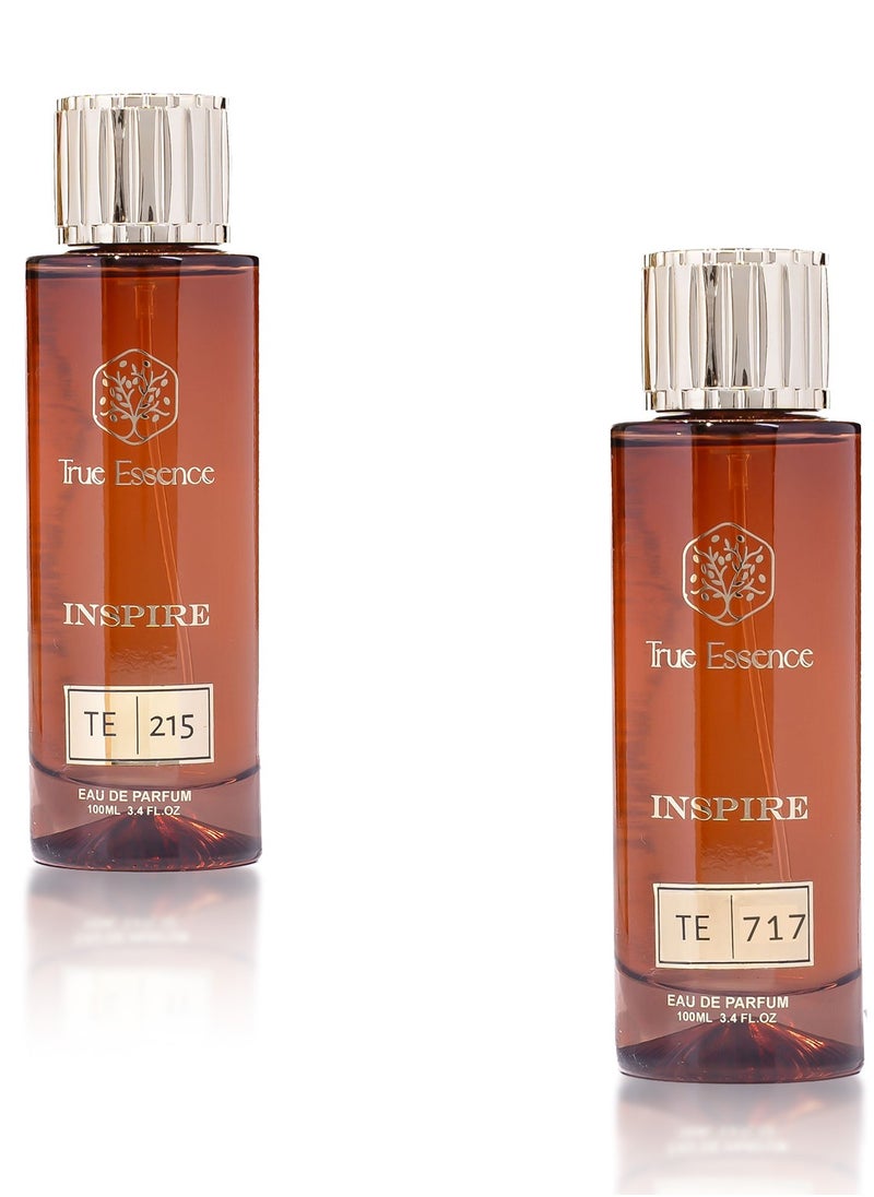 True Essence Combo Pack Of 2 Inspire Collection TE 215 And TE 717 Eau De Parfum 100 ml For Unisex 3.4 FL.OZ