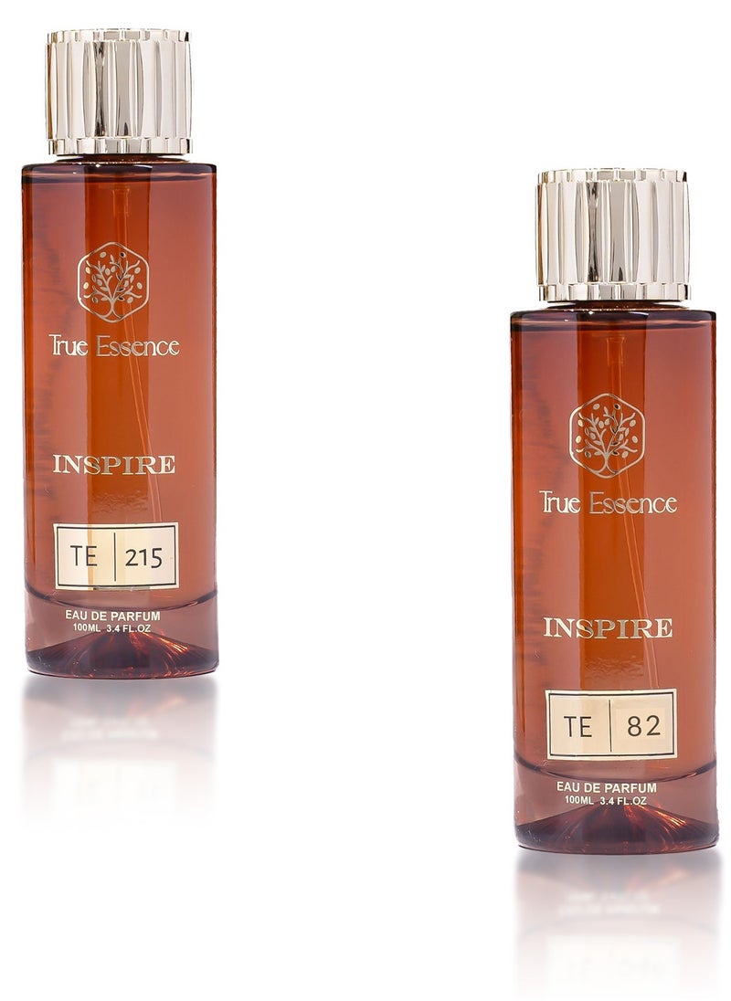 True Essence Combo Pack Of 2 Inspire Collection TE 215 And TE 82 Eau De Parfum 100 ml For Unisex 3,4 FL.OZ