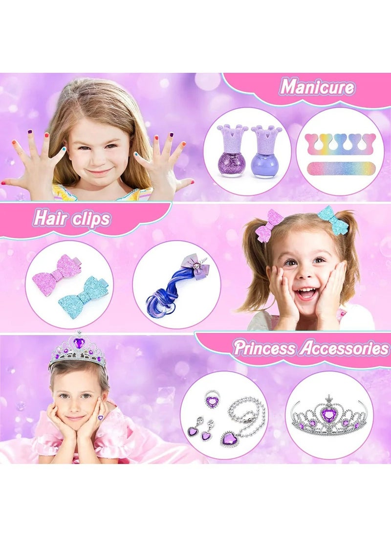 Kids Makeup Kit for Girls, Unicorn Makeup Set, Real Washable Make up Kit for Little Girl Princess Toddler Makeup for Kid Birthday Gifts Unicorn Toys for Girls