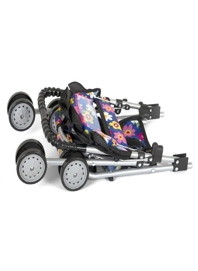 fash n kolor Exquisite Buggy, My First Baby Doll Stroller with Flower Design with Basket in The Bottom- 2 Free Magic Bottles Included
