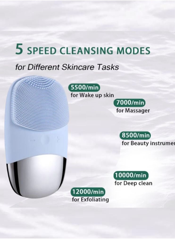 Nano Ionic Facial Steamer Home Facial SPA Face Sauna + Premium Ultrasonic Blackhead Remover Skin Scrubber Face Scrubber + Sonic Facial Cleansing Brush + Glow Deep Serum Rice + Arbutin 30ml