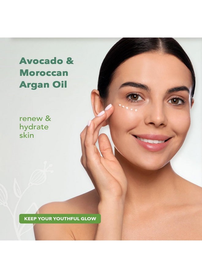 Eye Treatment, Avocado & Argan - Renewing & Hydrating Under Eye Brightener With Vitamin C + Washable Cotton Round