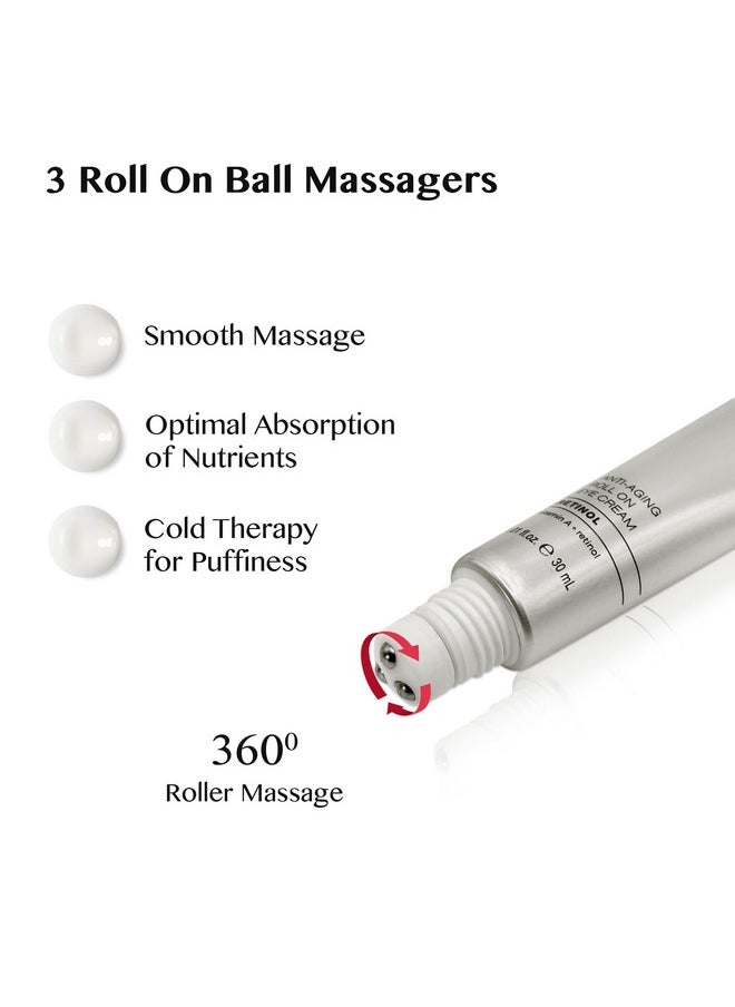 Eye Cream Roller, Retinol Niacinamide Vitamin A, Wrinkle & Under Eye Bag & Dark Circle Reducer, Sensitive Skin, Night Cream For Eye Puffiness And Fine Lines, Made In Korea