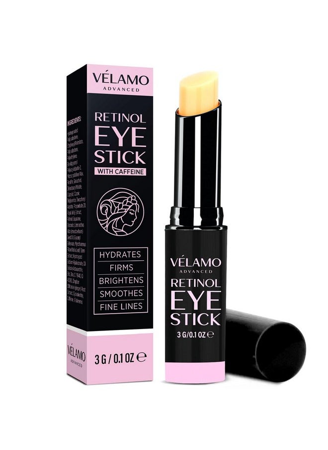 Retinol Eye Stick: Retinol Eye Cream For Dark Circles And Puffiness With 1% Bakuchiol And Caffeine - Visibly Reduces Fine Lines Wrinkles Under Eye Bags With Upgraded Formula 0.1 Oz/3G