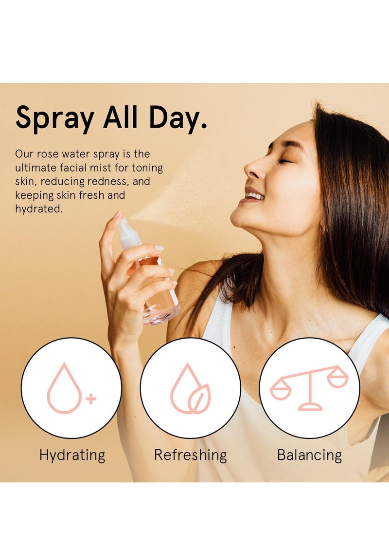 grace & stella Award Winning Dew-Tox & Chill Skincare Gift Set - Christmas Stocking Stuffer with Gold Eye Masks, Hyaluronic Acid Serum & Rose Spray - Teen Girl Gifts - Gifts for Women, Mom, Brides