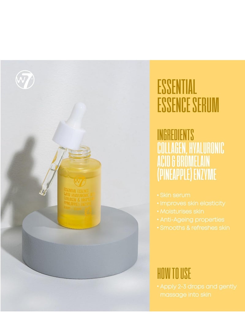 W7 Skin Refresh Essential Skincare Set - 4-Step Daily Routine Gift Set, Contains: Hydrating Cleanser, Soothing Toner, Anti-Ageing Serum and Repairing Moisturizer, Suitable For All Skin Typesc