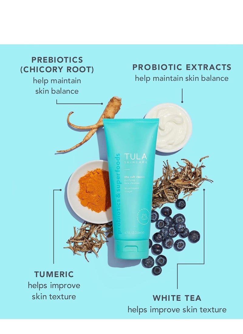 TULA Skin Care Greatest Hits Skincare Discovery Kit, Includes Gold Glow & Get It Eye Balm 0.35 oz., The Cult Classic Cleanser 50ml, 24-7 Moisture Hydrating Day & Night Cream 15ml, 3-Piece Kit