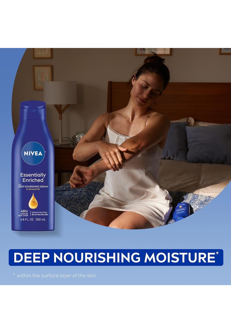 NIVEA Nourishing Moisture Collection Skin Care Set, Nourishing Care Body Wash, 20 Fl Oz + Body Lotion, 13.5 Fl Oz + Hand Cream, 2.6 Oz + Moisture Lip Care Balm, 0.17 Oz, Holiday Gifts for Women