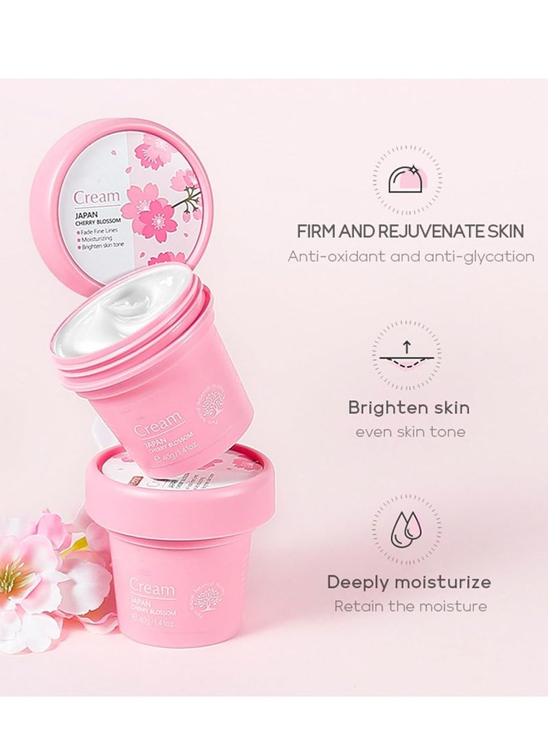 Skincare Gifts For Teenage Girls,Cherry Blossom Skincare Sets,Facial kit,Pamper Sets For Women Gifts,Skin Care Sets & Kits (One Size, Cherry Blossom-SetA-Base Moisturizing)