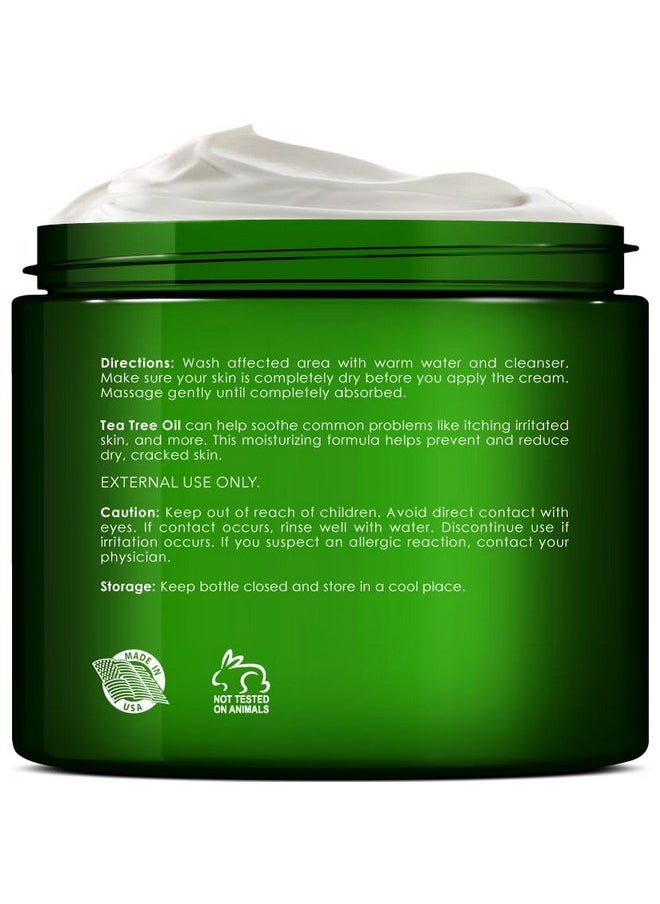 New York Biology Tea Tree Oil Foot Cream For Dry Cracked Feet, Athletes Foot, Nail Fungus, Jock Itch, Ringworm, Cracked Heels And Itchy Skin - Foot Cream - 8 Oz