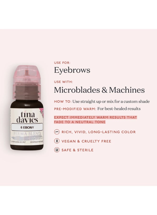 Tina Davies Ink Brow Pigments Ebony Unleash Your Creativity With High-Quality, Bold Pigments For Stunning Brows 15ml